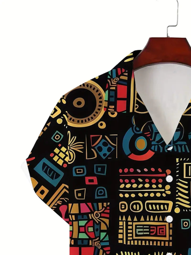 Vibrant African Quilt Print Shirt