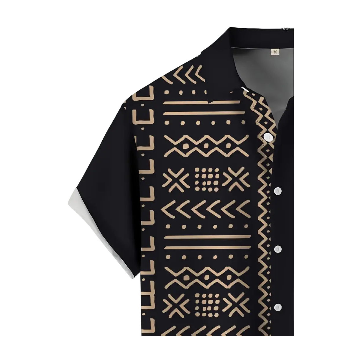 Black & Gold Mudcloth Pattern Shirt