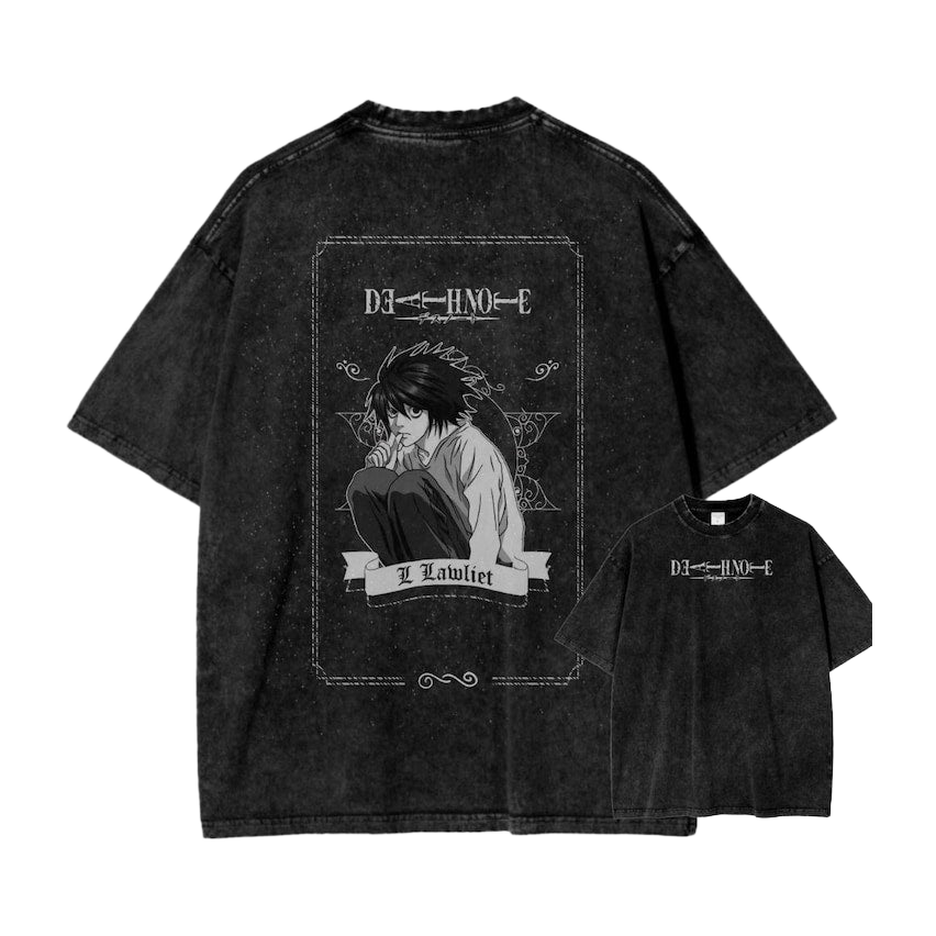 The Silent Observer: L's Signature Look Oversized Tee