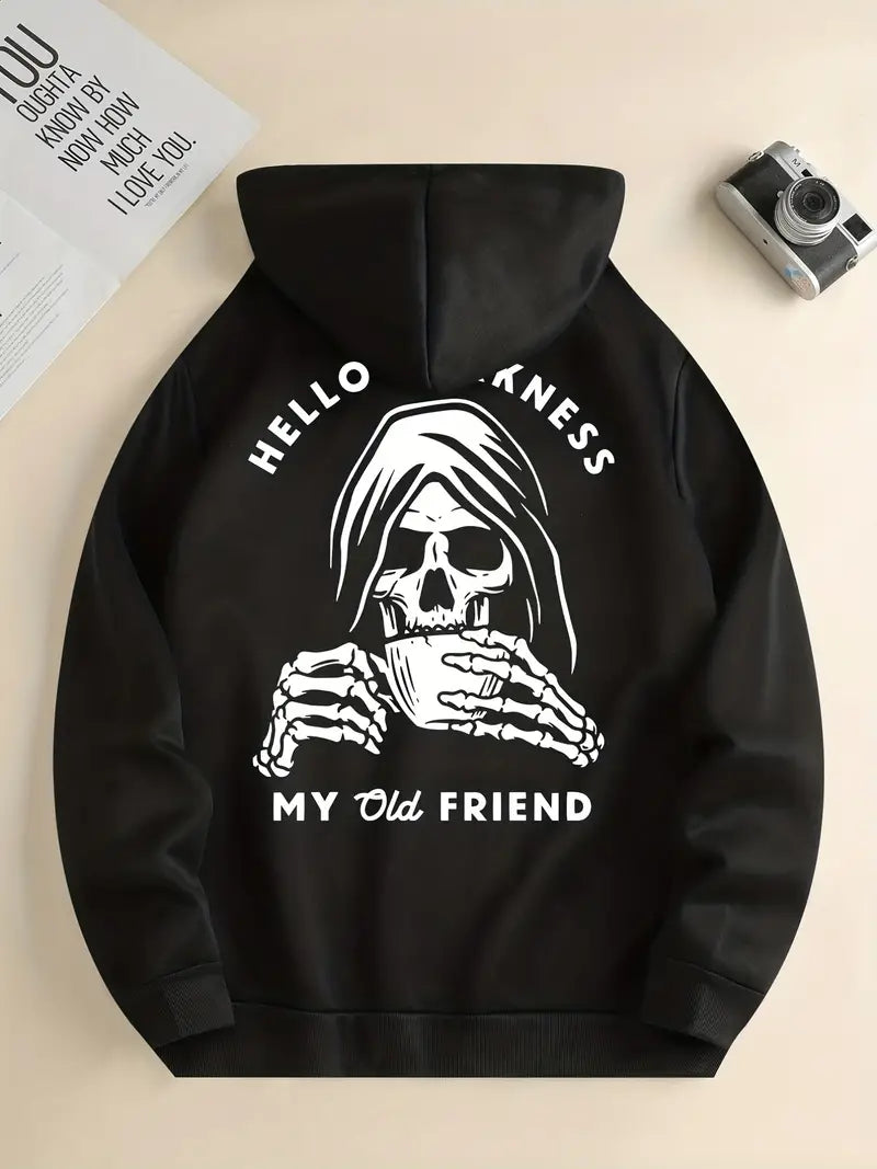 Face the Darkness – 'Hello Darkness My Old Friend' Skull Hoodie