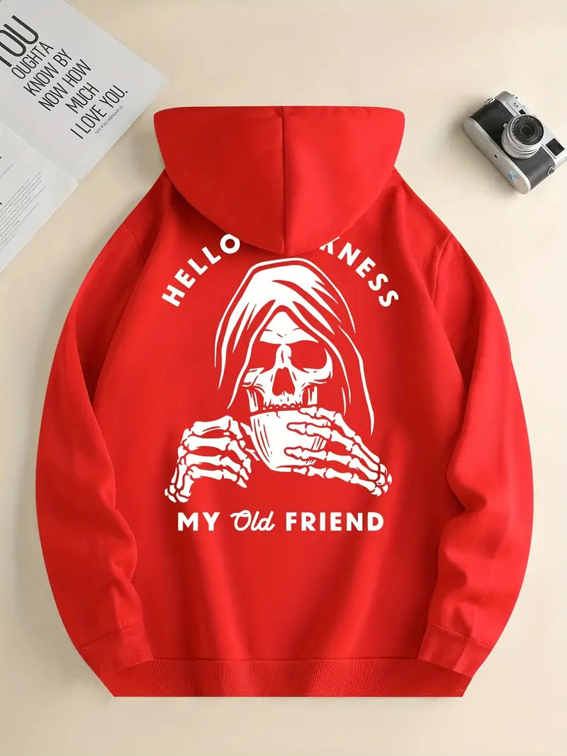 Face the Darkness Hello Darkness My Old Friend Skull Hoodie Xagon