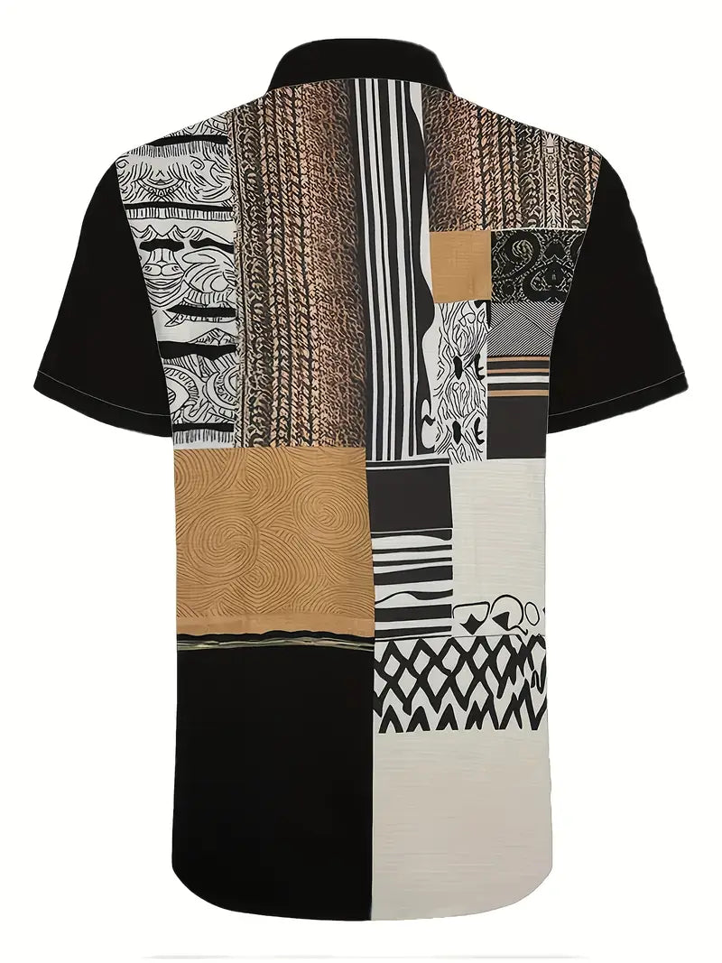 Monochromatic Earth Patchwork Shirt