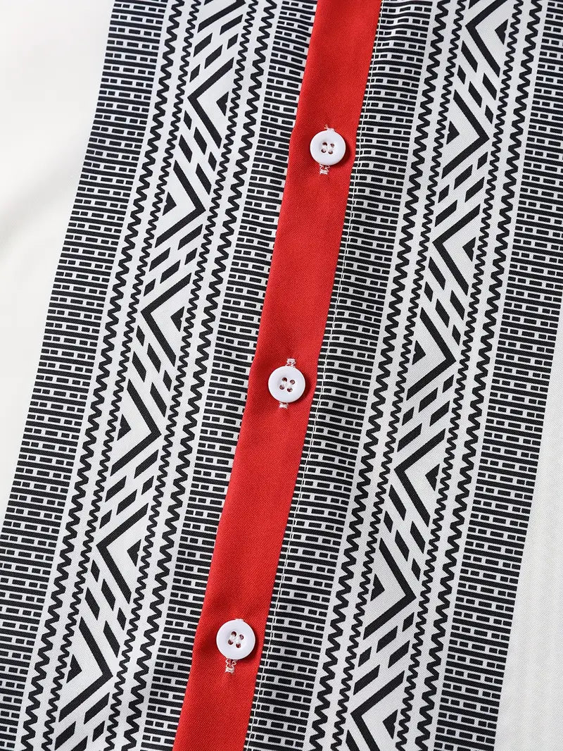 Minimalist Micro-Tribe Panel Shirt