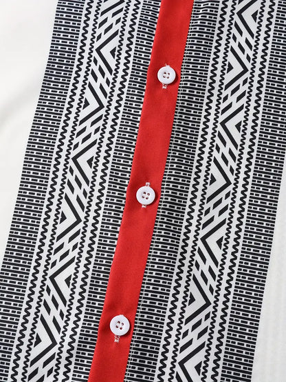 Minimalist Micro-Tribe Panel Shirt