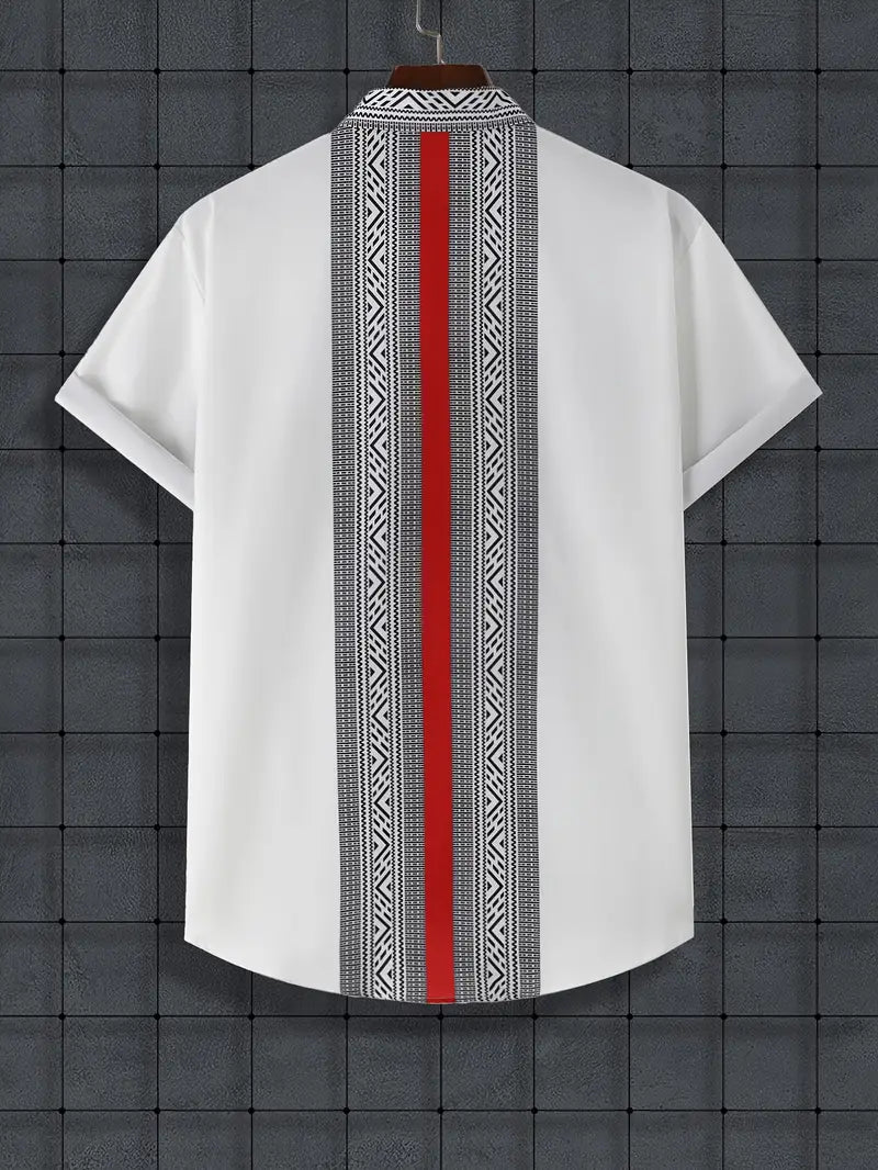 Minimalist Micro-Tribe Panel Shirt