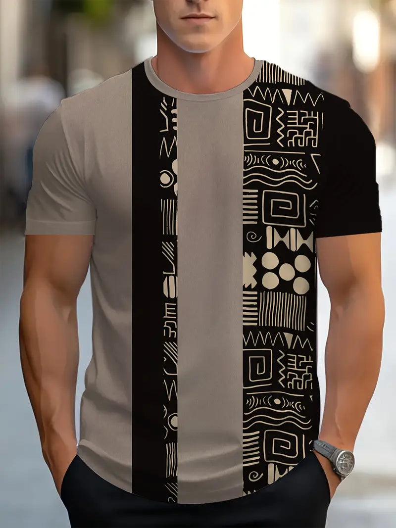 Monochromatic Tribal Stripe Tee