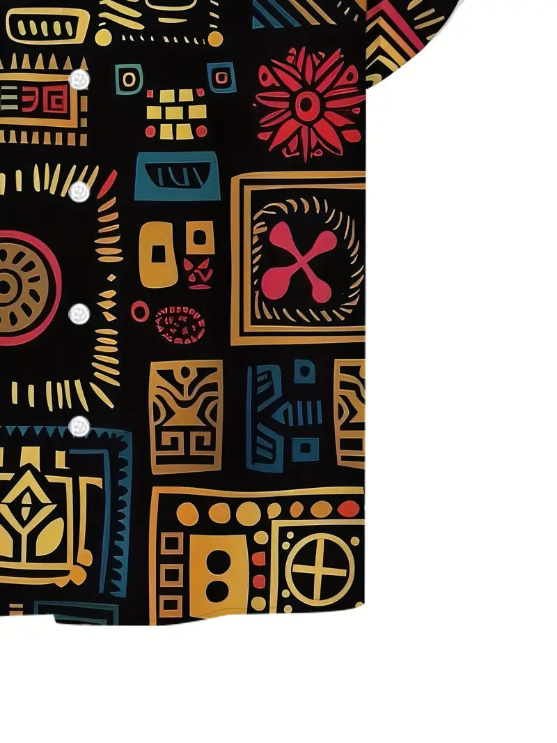 Vibrant African Quilt Print Shirt