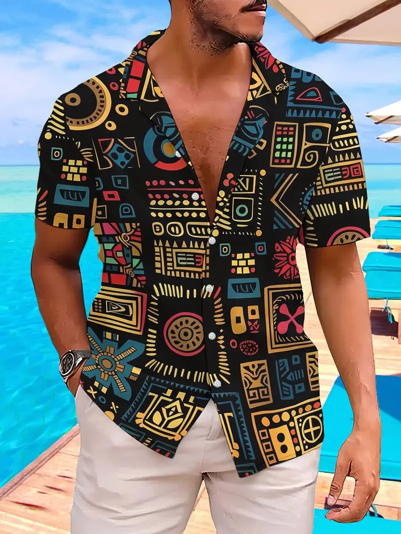 Vibrant African Quilt Print Shirt