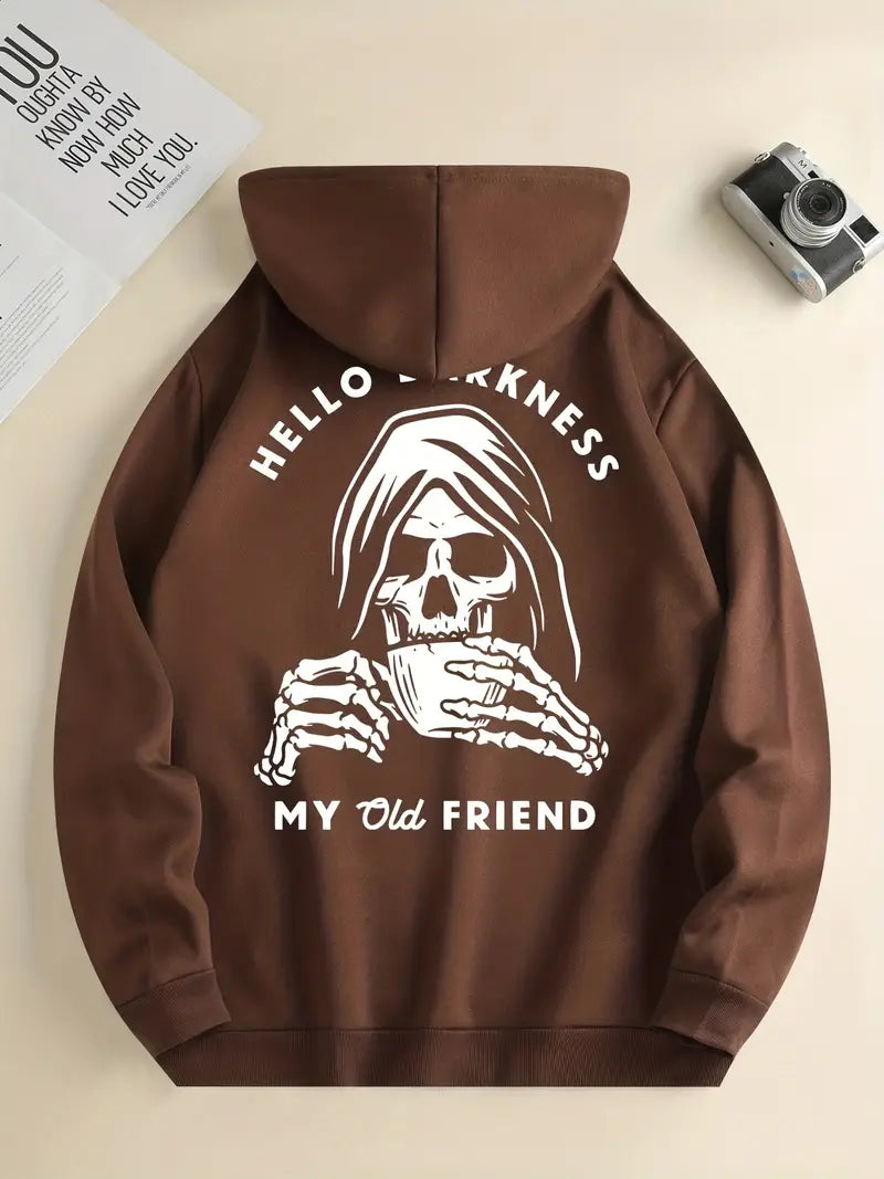 Face the Darkness – 'Hello Darkness My Old Friend' Skull Hoodie