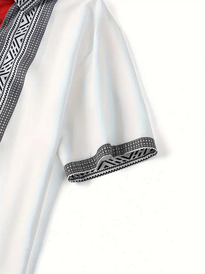 Minimalist Micro-Tribe Panel Shirt