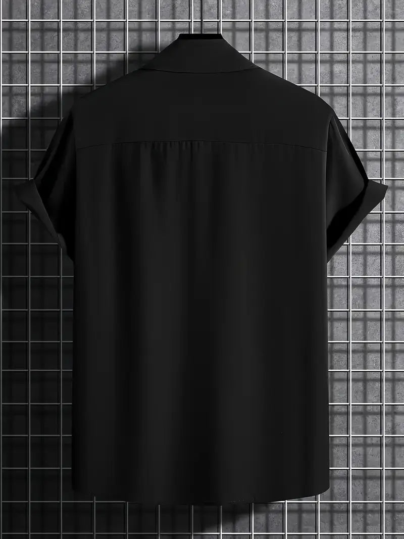 Black Split Tribal Panel Shirt (Red)