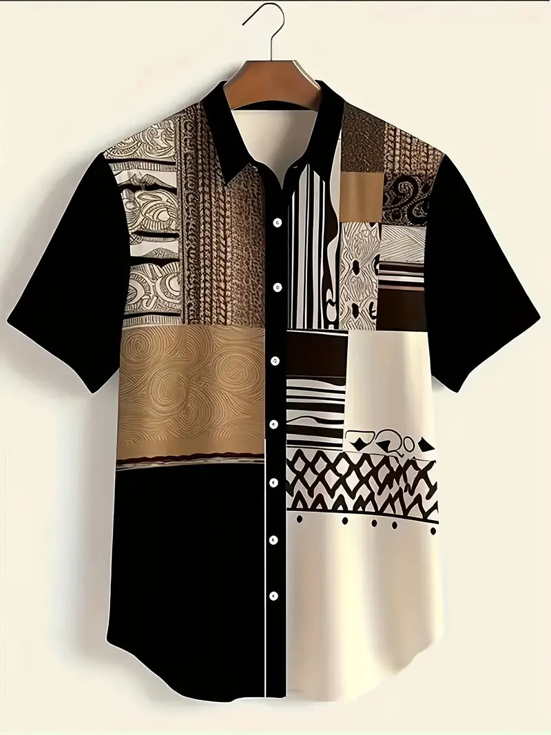 Monochromatic Earth Patchwork Shirt