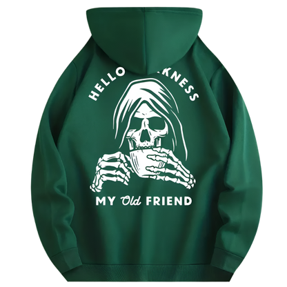 Face the Darkness – 'Hello Darkness My Old Friend' Skull Hoodie