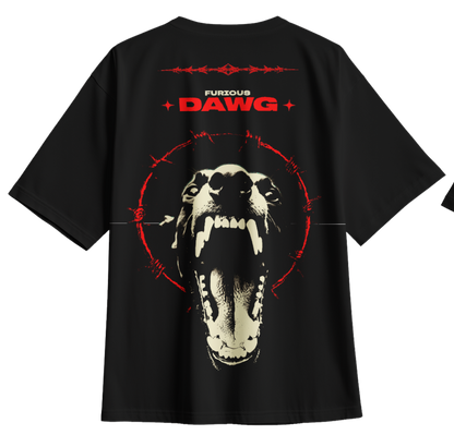 The Furious Dawg: Wild and Unstoppable Oversized tee