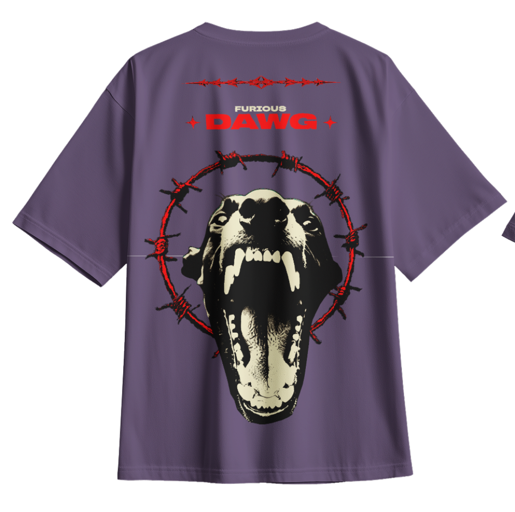 The Furious Dawg: Wild and Unstoppable Oversized tee