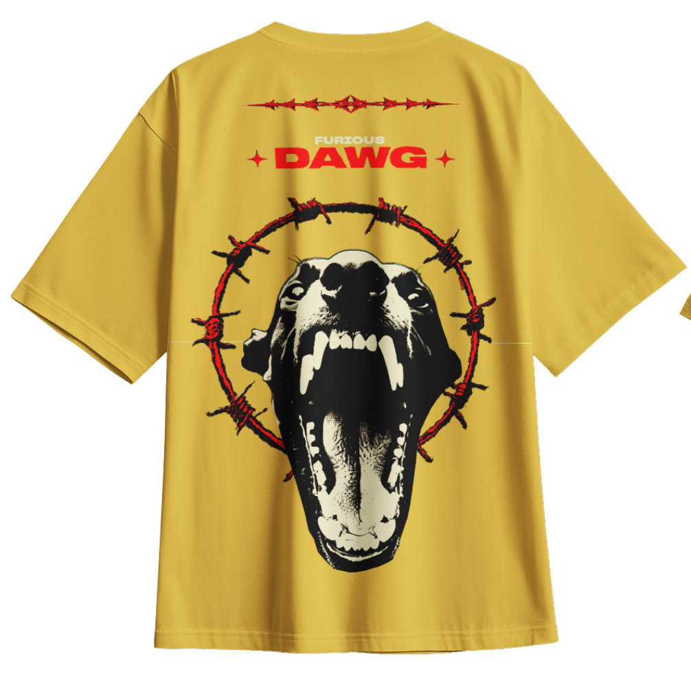 The Furious Dawg: Wild and Unstoppable Oversized tee