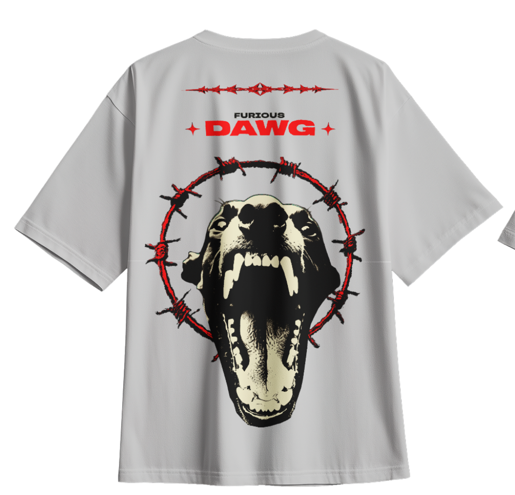 The Furious Dawg: Wild and Unstoppable Oversized tee