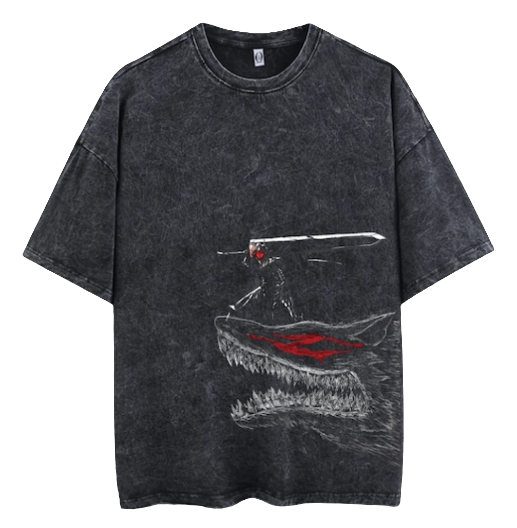 The Black Swordsman's Wrath Berserk Oversized tee