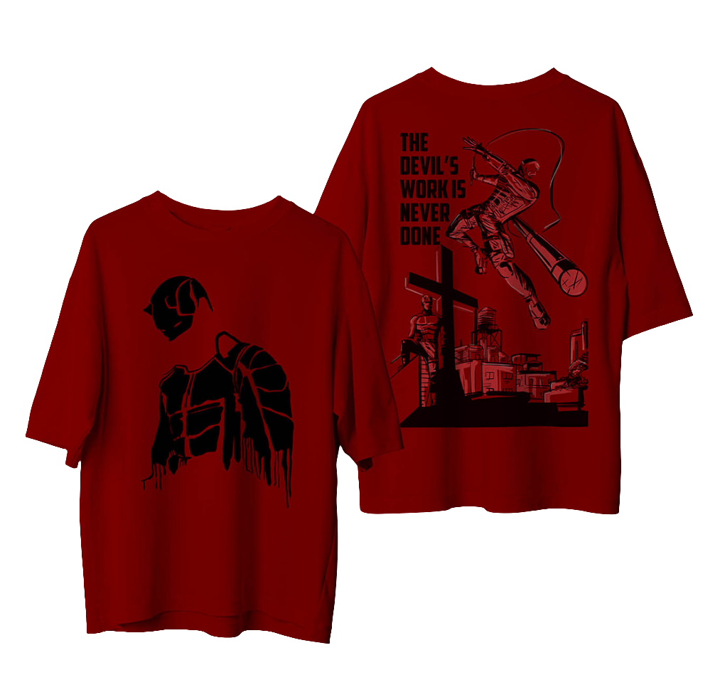 The Devil’s Work Is Never Done – Daredevil Oversized Tees