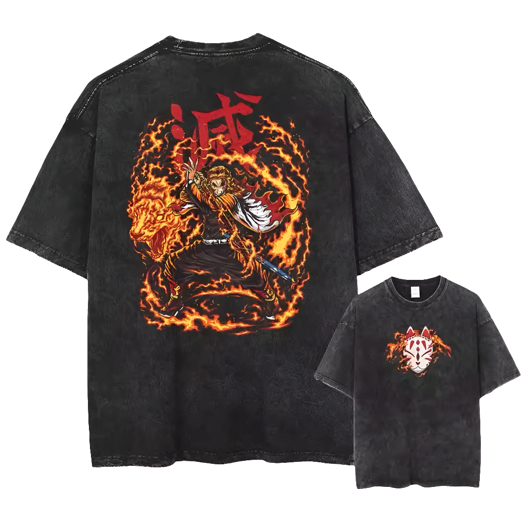 The Flame Hashira from Demon Slayer Oversized Tee