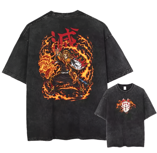 The Flame Hashira from Demon Slayer Oversized Tee