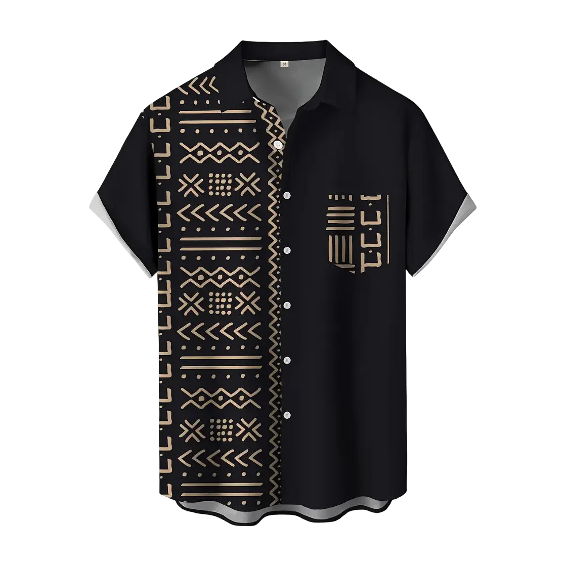Black & Gold Mudcloth Pattern Shirt