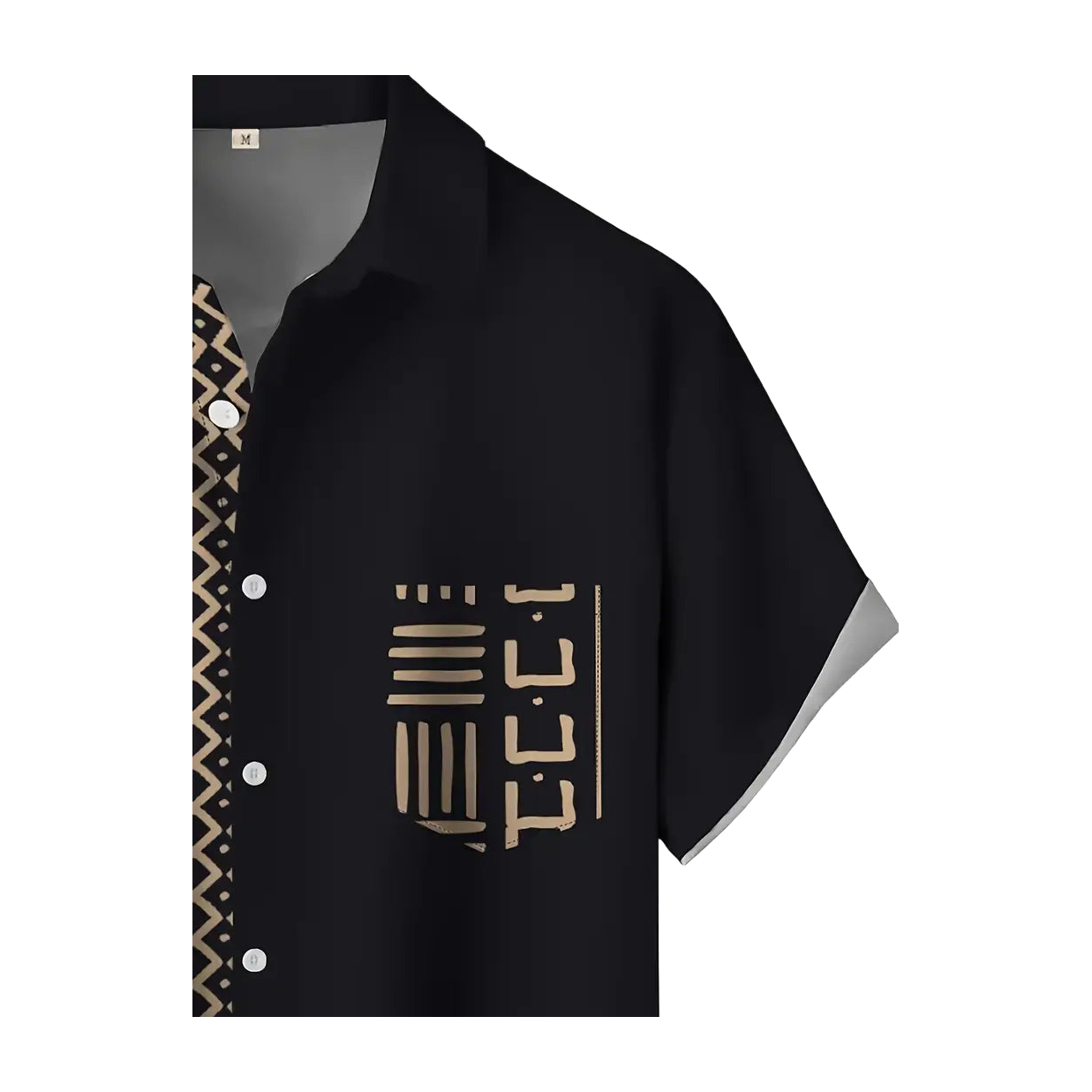 Black & Gold Mudcloth Pattern Shirt