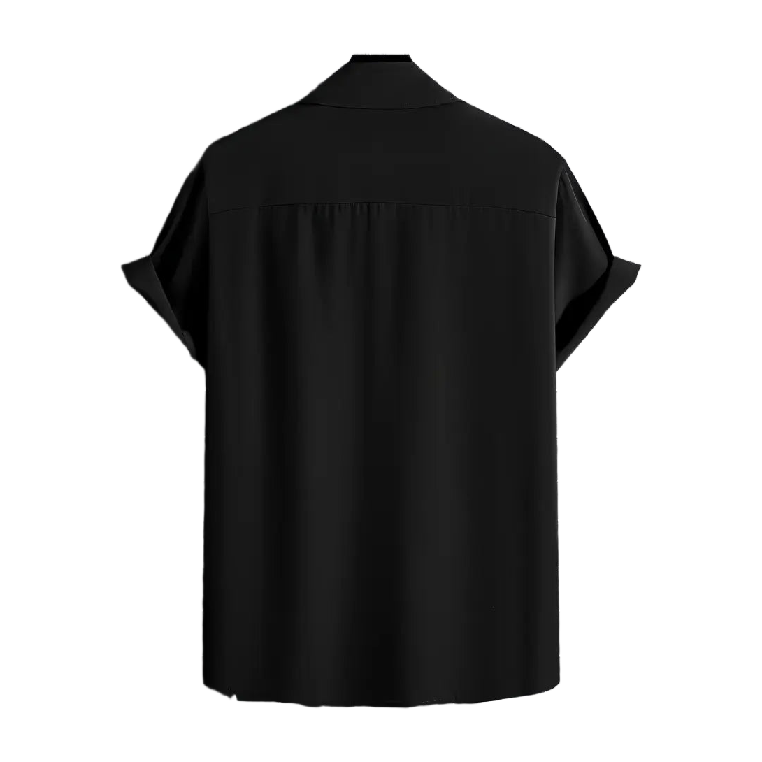 Black Split Tribal Panel Shirt (Red)
