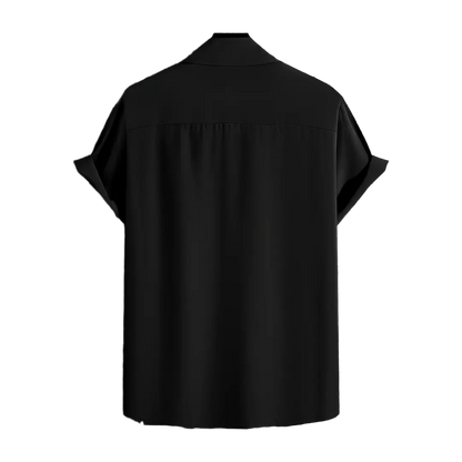 Black Split Tribal Panel Shirt (Red)
