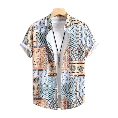 Boho Patchwork Bandana Shirt