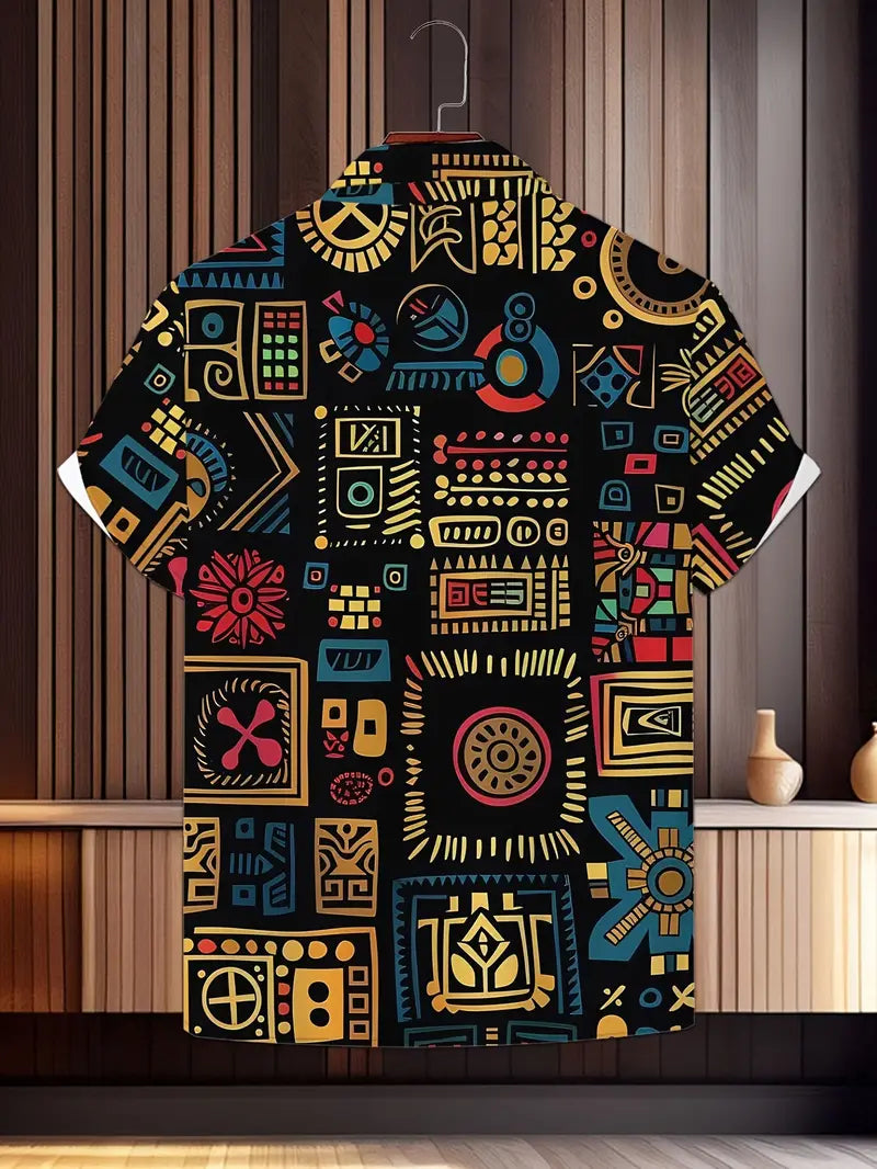 Vibrant African Quilt Print Shirt