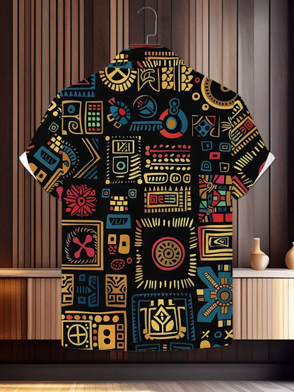 Vibrant African Quilt Print Shirt