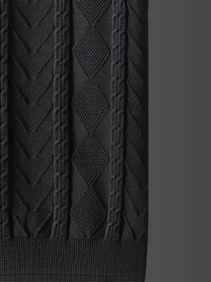 Men'S Premium Jacquard Twist Knit TShirt - Casual Crew Neck, Short Sleeve Knit Fabric Tee