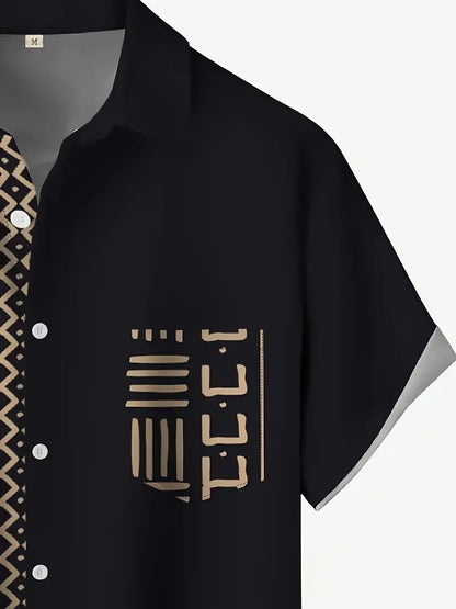 Black & Gold Mudcloth Pattern Shirt