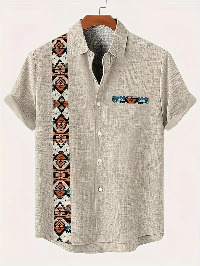 Navajo Geo-Panel Camp Shirt
