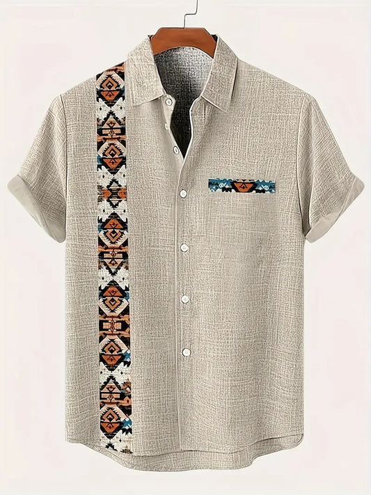 Navajo Geo-Panel Camp Shirt