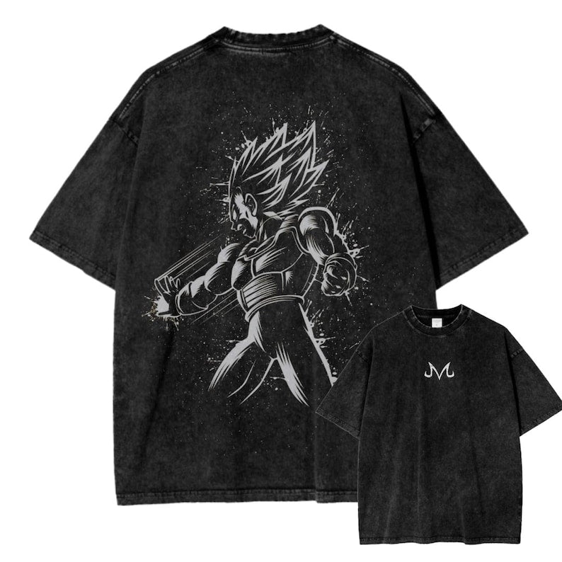 Feel the Heat with Vegeta’s Saiyan Rage Oversized Tee