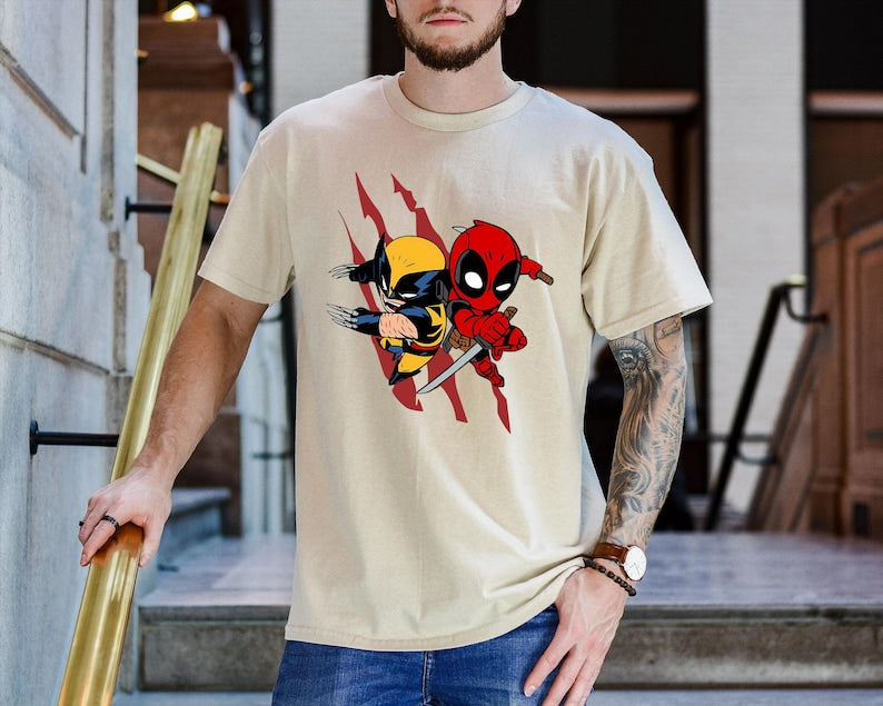 Weapon X Meets Weapon Crazy: Deadpool & Wolverine T-shirt