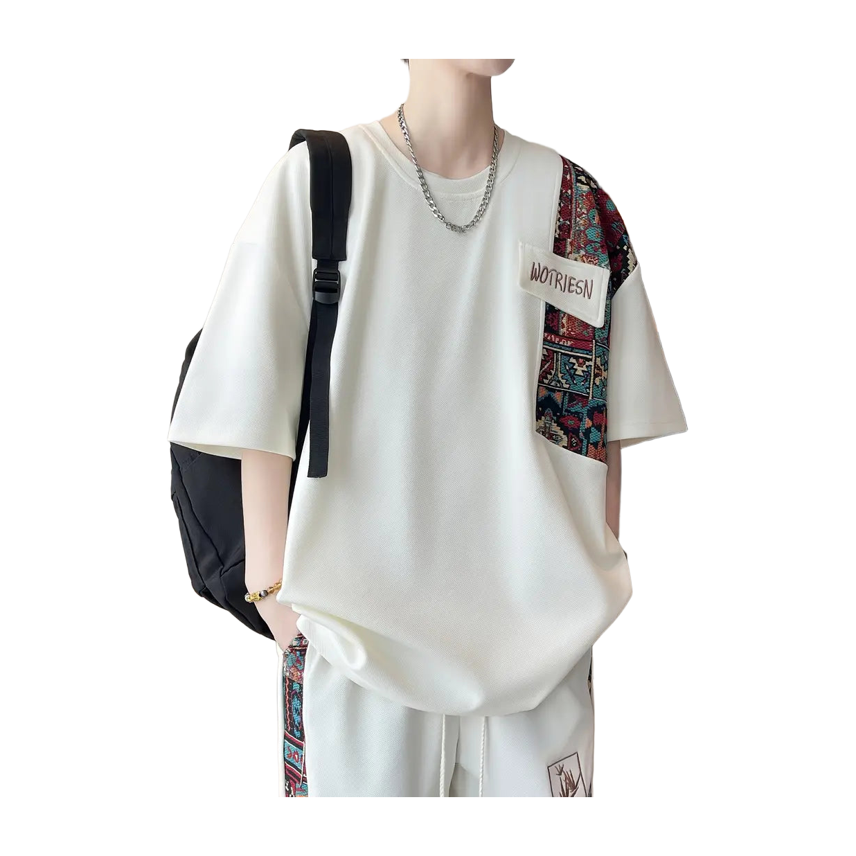 Ivory Geo-Pocket Tee