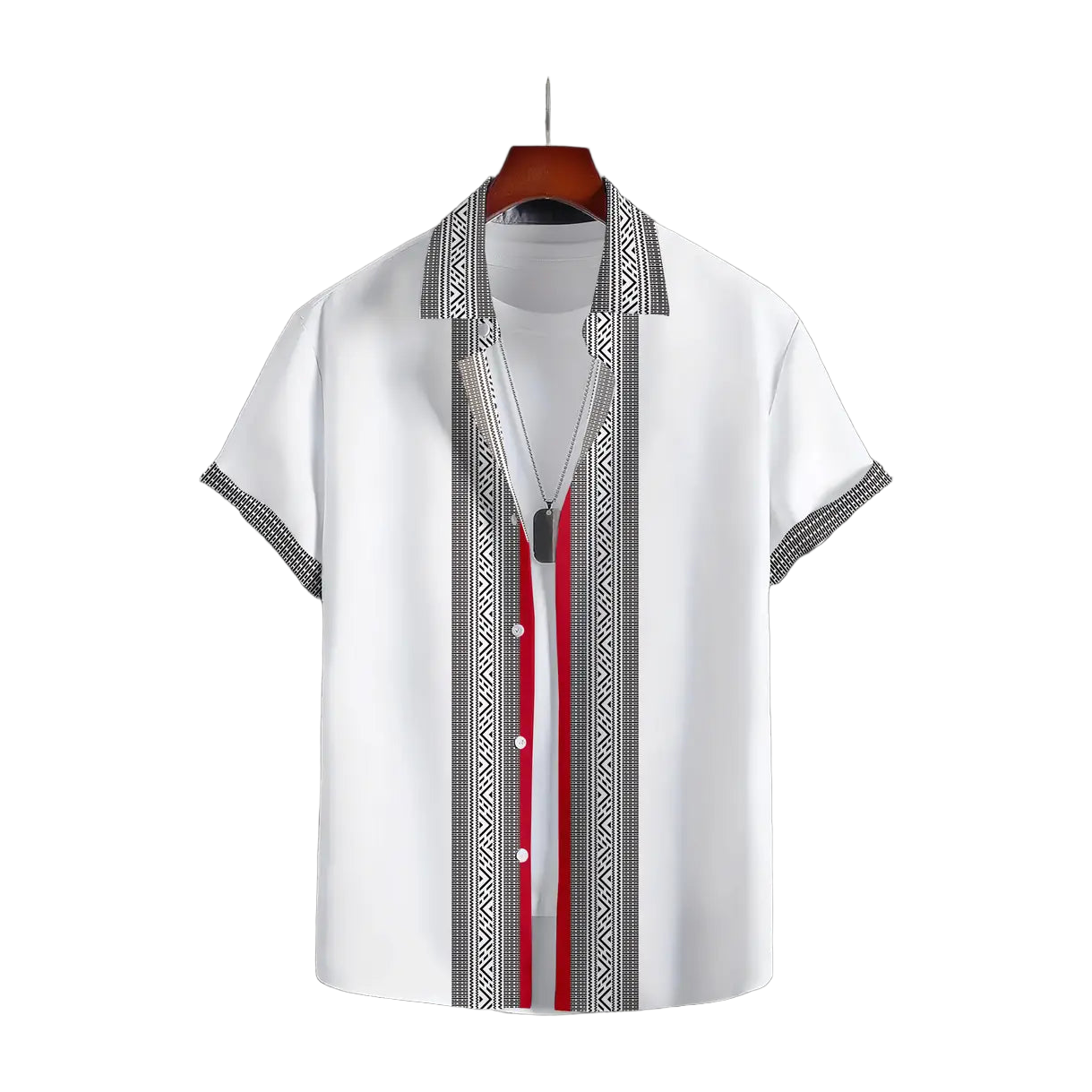 Minimalist Micro-Tribe Panel Shirt