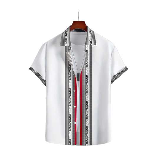 Minimalist Micro-Tribe Panel Shirt