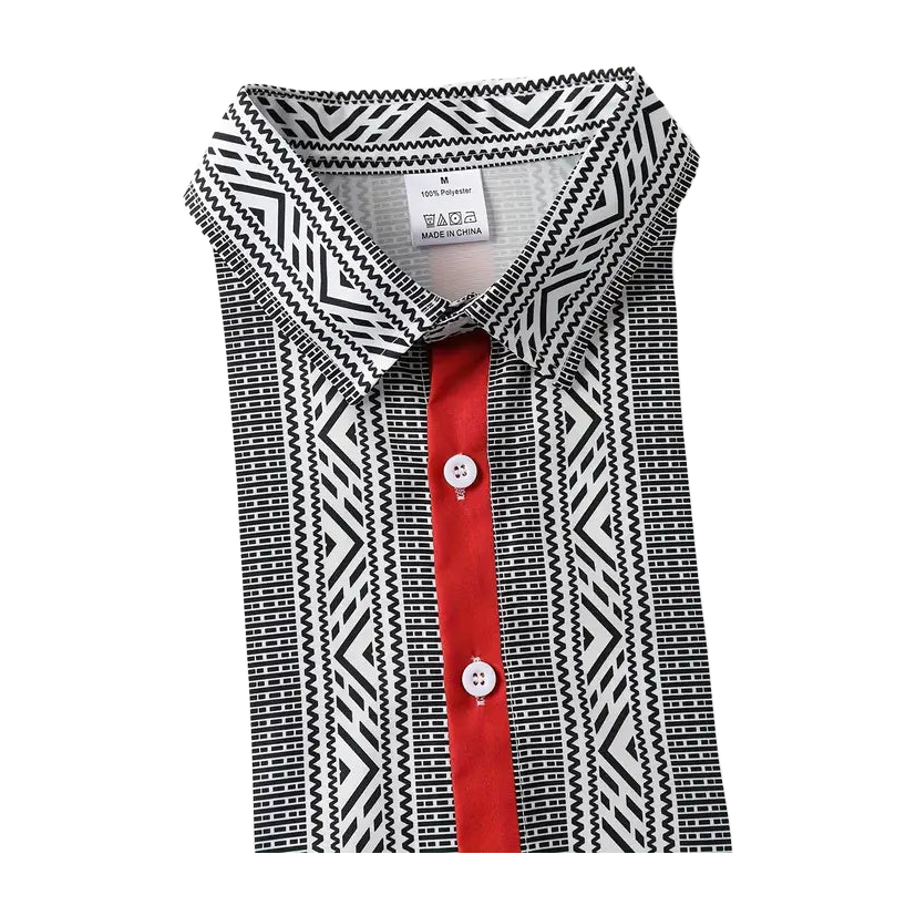 Minimalist Micro-Tribe Panel Shirt