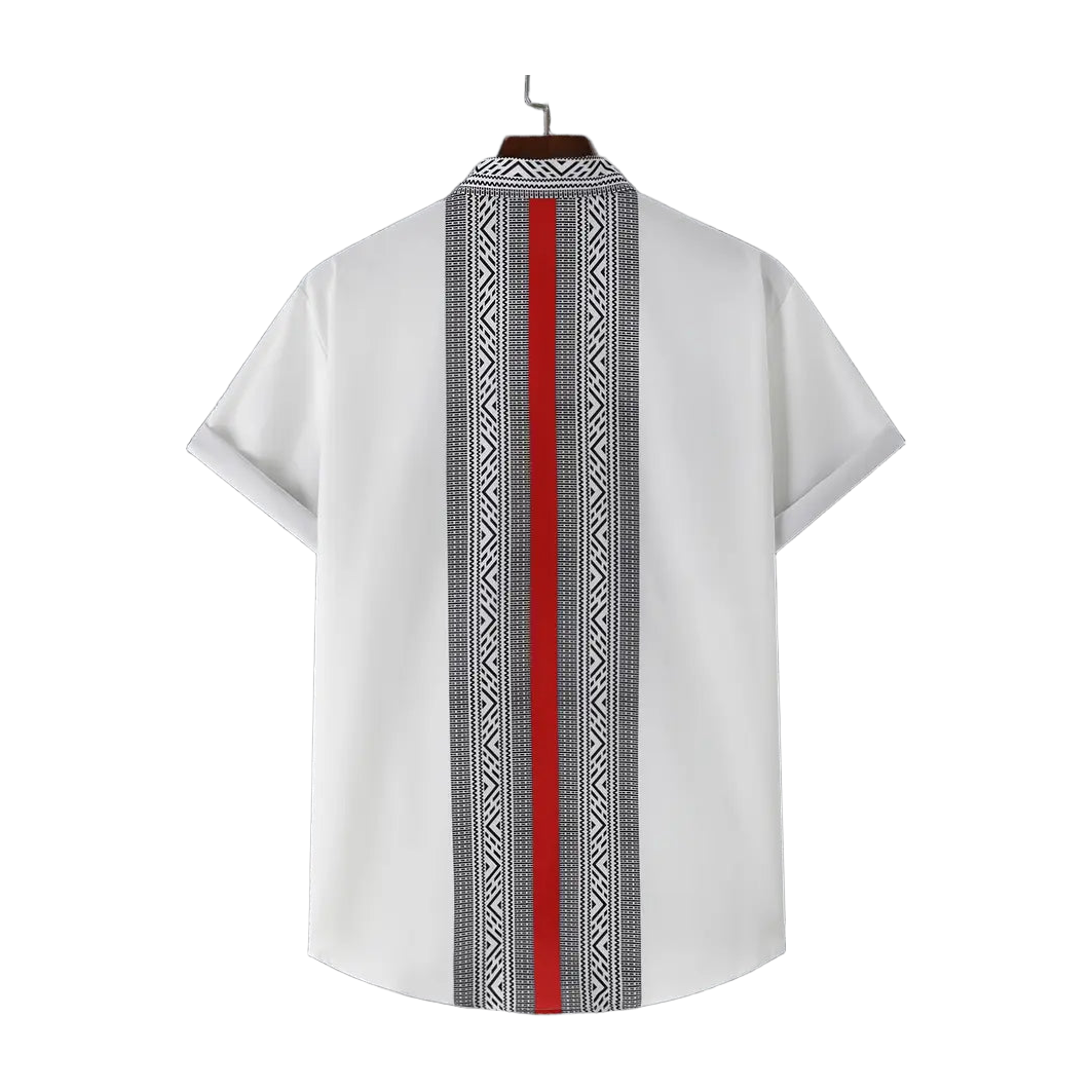 Minimalist Micro-Tribe Panel Shirt