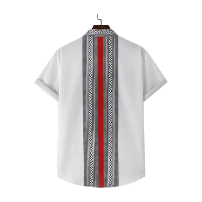 Minimalist Micro-Tribe Panel Shirt