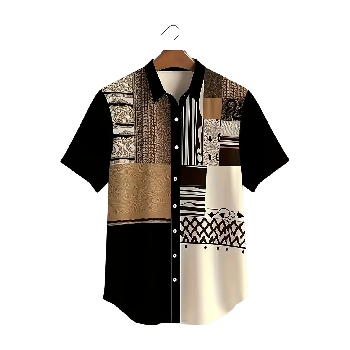 Monochromatic Earth Patchwork Shirt