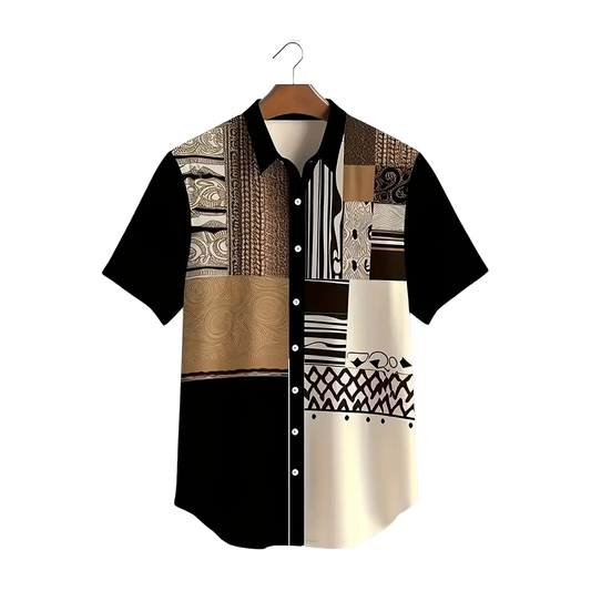 Monochromatic Earth Patchwork Shirt
