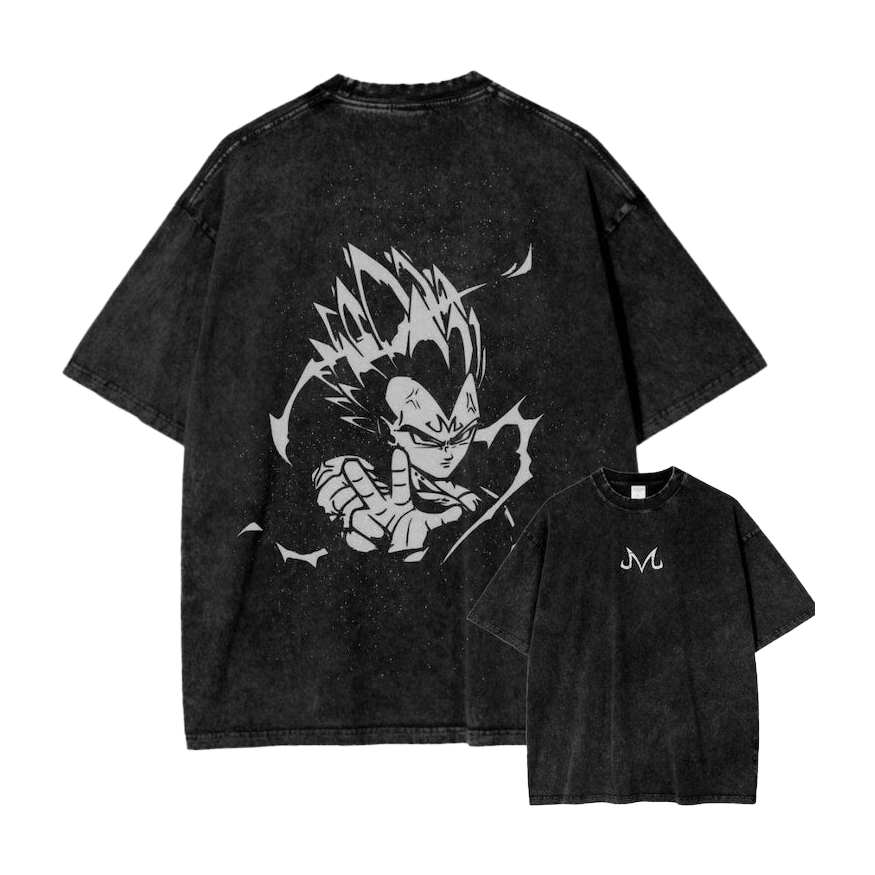 Overcome Any Challenge with Vegeta’s Resilience Oversized Tee