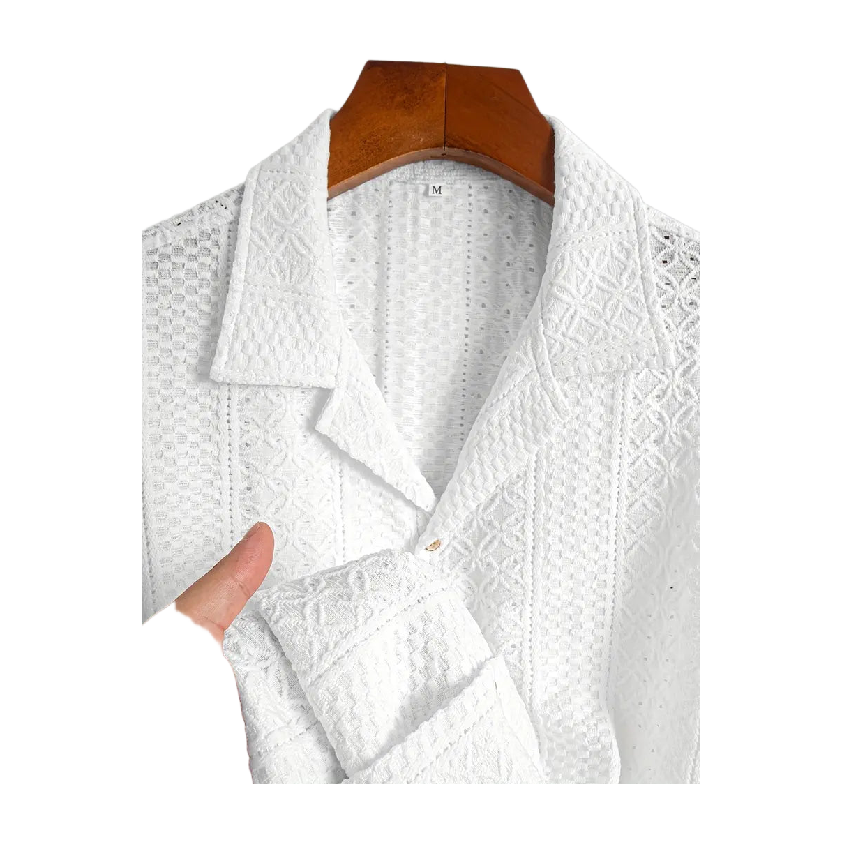 Soft Breathable Jacquard Knit Cuban Collar Shirt for Men