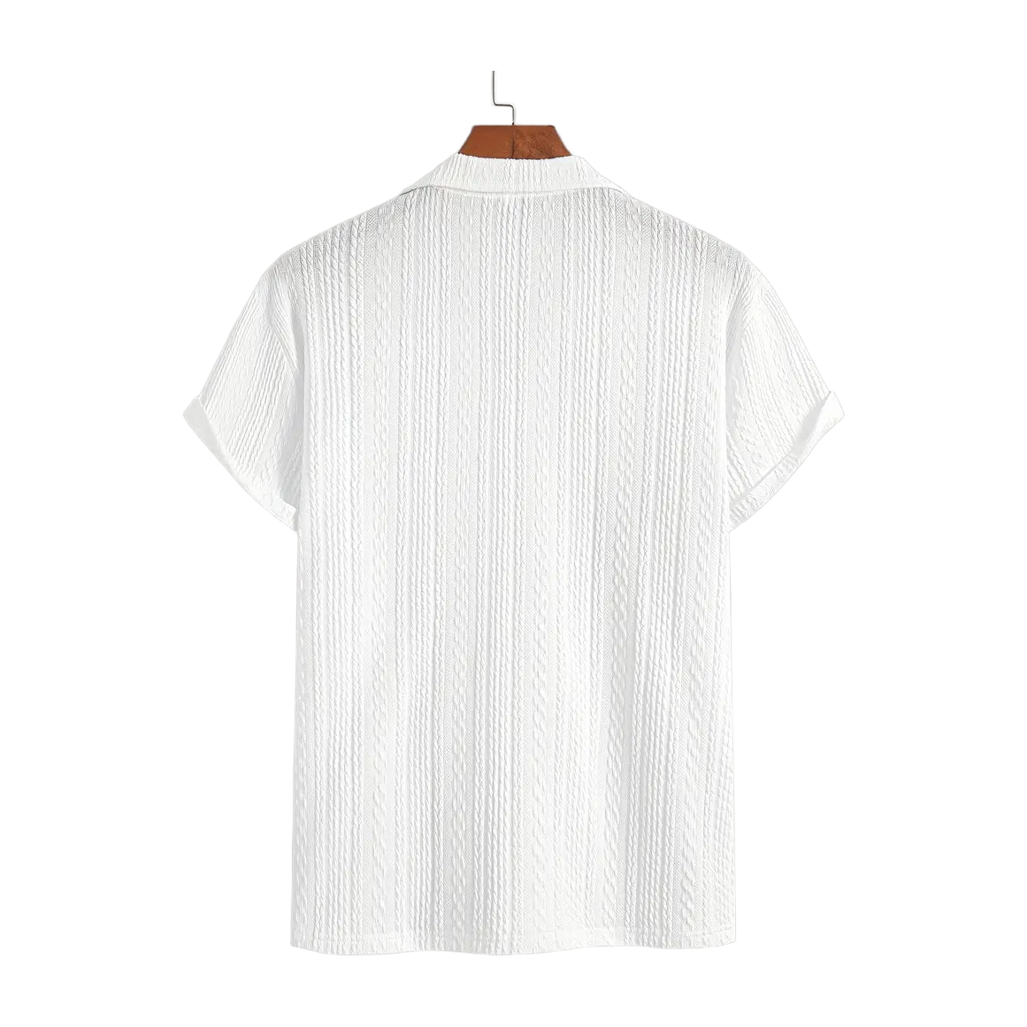 Soft Breathable Jacquard Knit Cuban Collar Shirt for Men