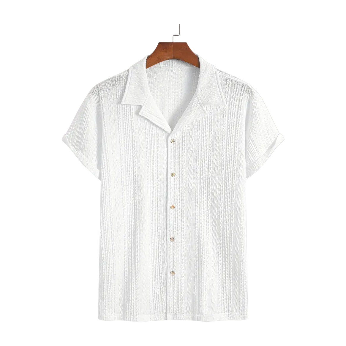 Soft Breathable Jacquard Knit Cuban Collar Shirt for Men